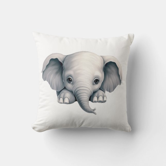 Cojín Decorativo Elefante curioso (Anverso)