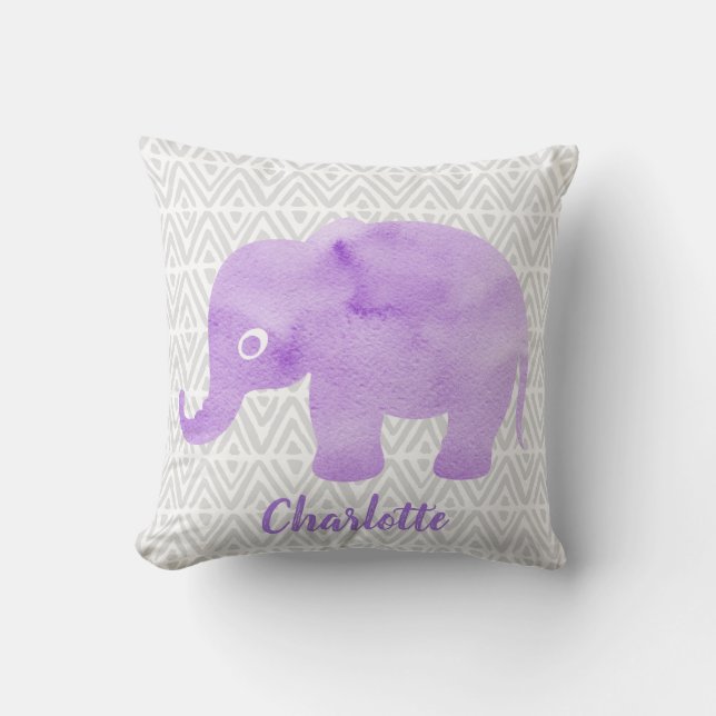 Cojín Decorativo Elefante de agua Shibori Primitive Chevron (Anverso)