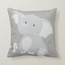Cojín Decorativo Elefante de bebé gris