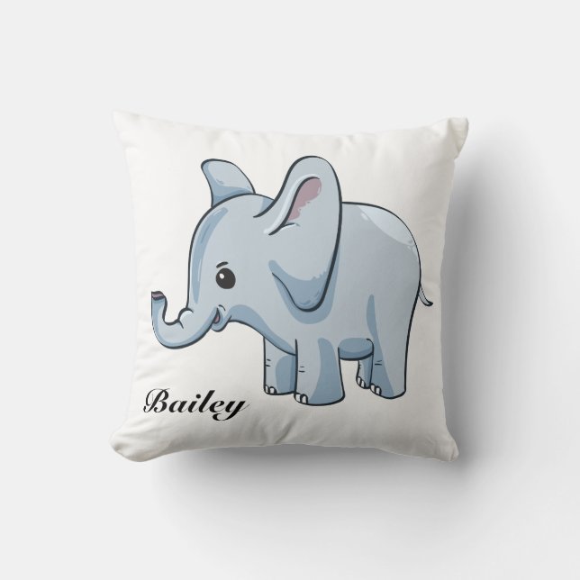 Cojín Decorativo Elefante de bebé personalizado (Anverso)