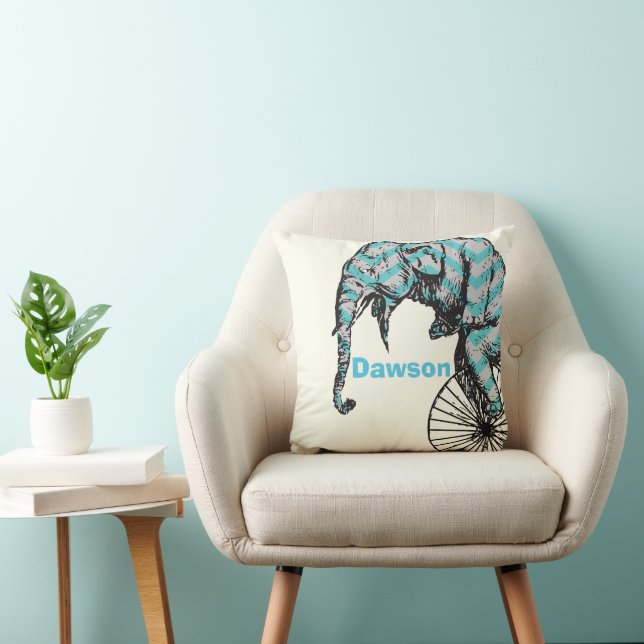 Cojín Decorativo Elefante de circo de Recién nacido personalizado (Silla)
