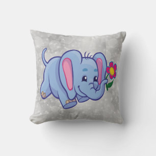 Cojín Decorativo Elefante de dibujos animados lindo