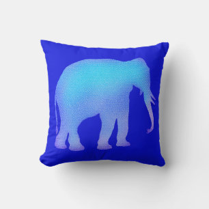 Cojín Decorativo Elefante de Mosaico Azul