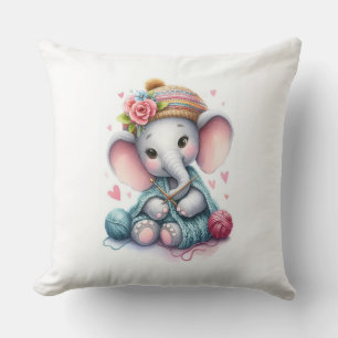 Cojín Decorativo elefante de tejido acuático