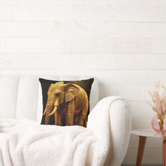 Cojín Decorativo Elefante Dorado Real