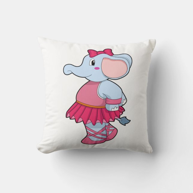 Cojín Decorativo Elefante en el ballet con falda (Anverso)