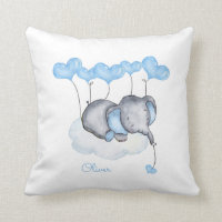 Elefante en la nube - Nursera de niño bebé azul gr