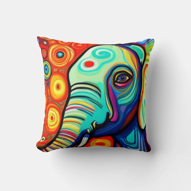 Cojín Decorativo Elefante excéntrico (Anverso)