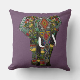 Cojín Decorativo elefante floral violeta