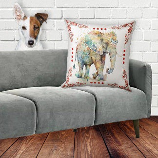 Cojín Decorativo Elefante indio artístico