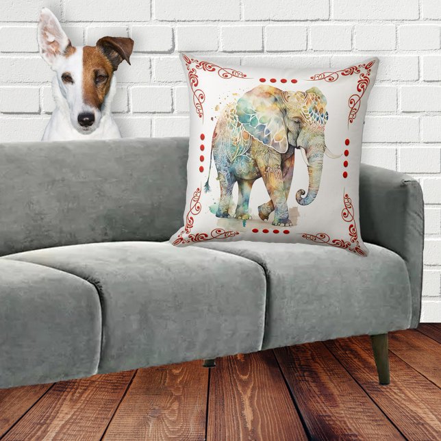 Cojín Decorativo Elefante indio artístico (Subido por el creador)
