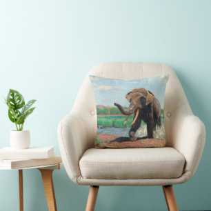 Cojín Decorativo Elefante indio en un agujero de agua de Wilhelm Ku