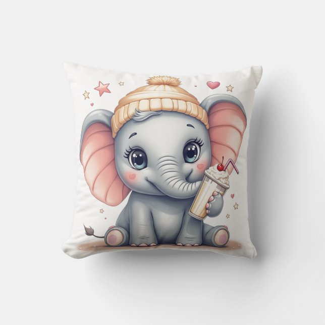 Cojín Decorativo Elefante Infantil Cute (Anverso)