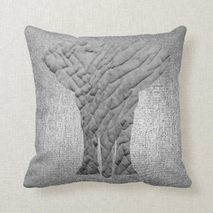 Cojín Decorativo Elefante negro metálico de la piel animal de los