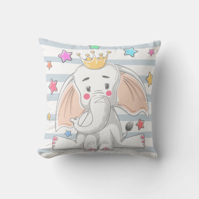Cojín Decorativo Elefante Princesa Cuta (Anverso)