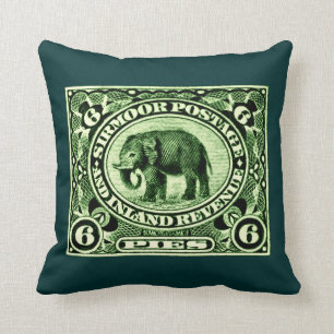 Cojín Decorativo Elefante principesco indio de 1895 estados