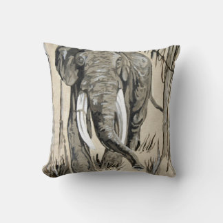 Cojín Decorativo Elefante recorriendo el arte de la sabana madura
