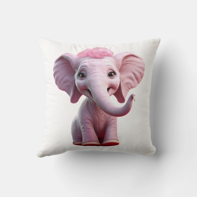 Cojín Decorativo Elefante Rosa Barbie (Reverso)