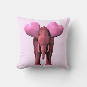 Cojín Decorativo Elefante rosa romántico