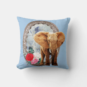 Cojín Decorativo Elefante, Rosas Y Marco