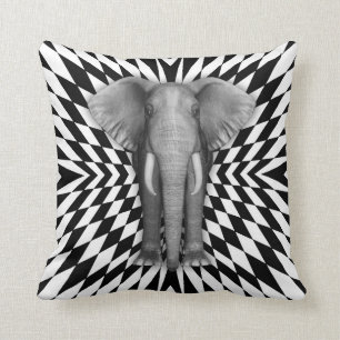 Cojín Decorativo Elefante y diseño óptico del modelo, modelo tont