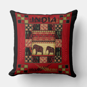 Cojín Decorativo elefantes étnicos de India