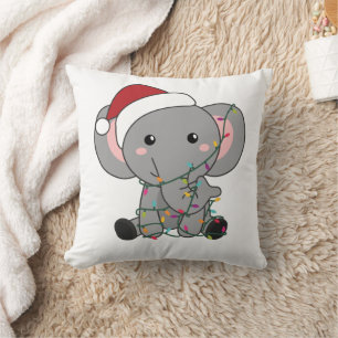 Cojín Decorativo Elefantes Navidades de Elefantes Niegan a los Anim
