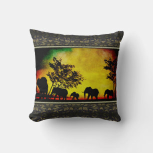 Cojín Decorativo Elefantes Sunset