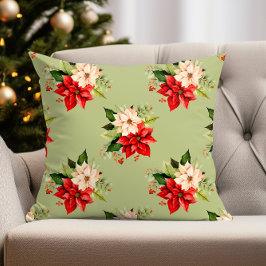 Cojín Decorativo Elegancia botánica navidad con Poinsettia