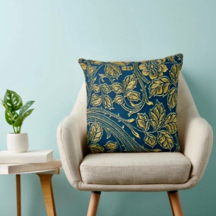 Cojín Decorativo Elegancia de Flor de Oro