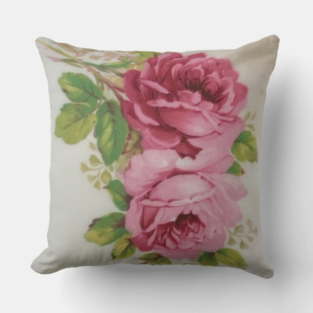 Cojín Decorativo Elegancia de Rosa de col de época (Anverso)
