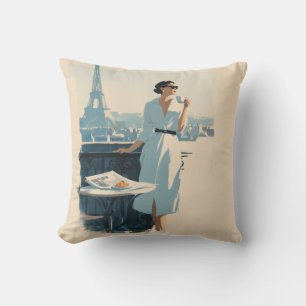Cojín Decorativo Elegancia del café matutino en París
