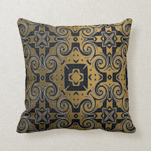 Cojín Decorativo Elegancia en negro y dorado/negro