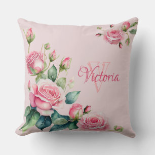 Cojín Decorativo Elegancia Floral Acuarela Personalizada