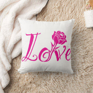 Cojín Decorativo Elegancia Floral: Amor Ilustrado con Rosa
