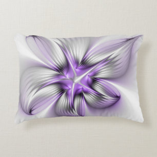 Cojín Decorativo Elegancia floral arte abstracto moderno violeta fr