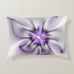 Cojín Decorativo Elegancia floral arte abstracto moderno violeta fr