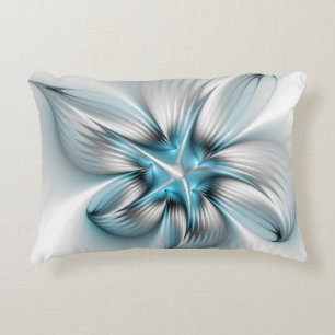 Cojín Decorativo Elegancia floral arte contemporáneo abstracto azul