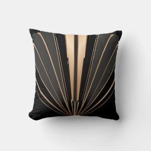 Cojín Decorativo Elegancia geométrica del abanico de oro Art Deco