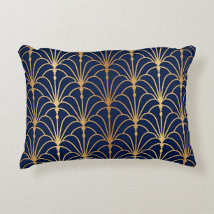 Cojín Decorativo Elegancia oriental: Patrón de fanáticos dorados