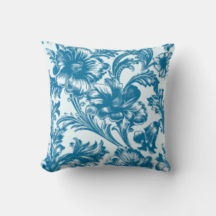 Cojín Decorativo Elegancia romántica floral azul