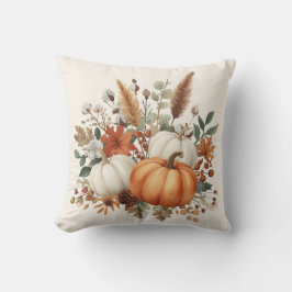 Cojín Decorativo Elegant Autumn Pumpkin Bouquet Throw Pillow