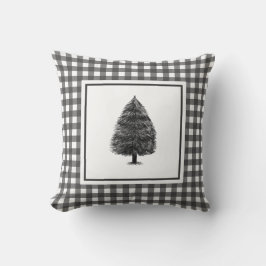 Cojín Decorativo Elegant Black & White Gingham Rustic Farmhouse