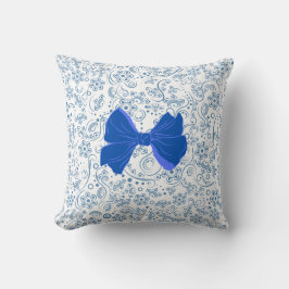 Cojín Decorativo Elegant Blue and White Bow Pattern