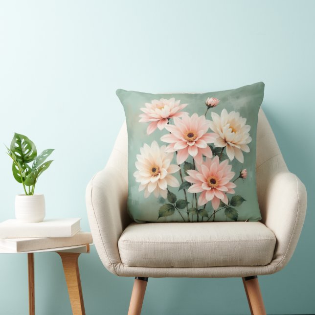 Cojín Decorativo Elegant Blush Chrysanthemum Art (Silla)