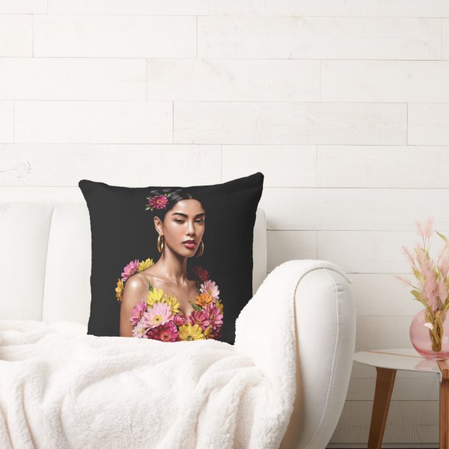 Cojín Decorativo Elegant Botanical Female Oil Painting Aesthetic (Sofá)