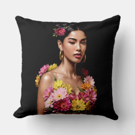 Cojín Decorativo Elegant Botanical Female Oil Painting Aesthetic