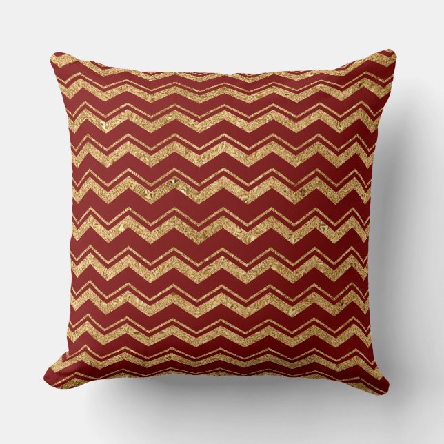 Cojín Decorativo Elegant Burgundy & Gold Christmas Pillow – Luxury  (Anverso)
