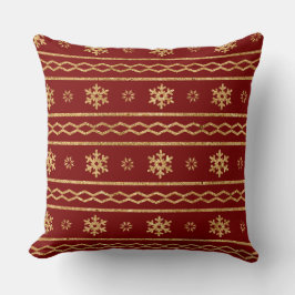Cojín Decorativo Elegant Burgundy & Gold Christmas Pillow – Luxury 