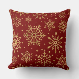 Cojín Decorativo Elegant Burgundy & Gold Christmas Pillow – Luxury 